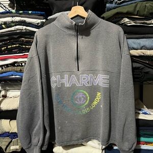Vintage 90s Gray Zip-Up Men's Sweater